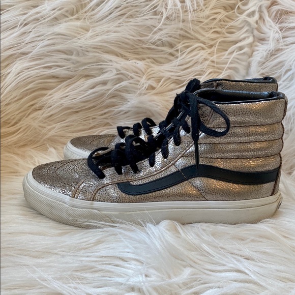 Vans Shoes - Vans Sk8 Hi Metallic Bronze High Tops Sz 6.5